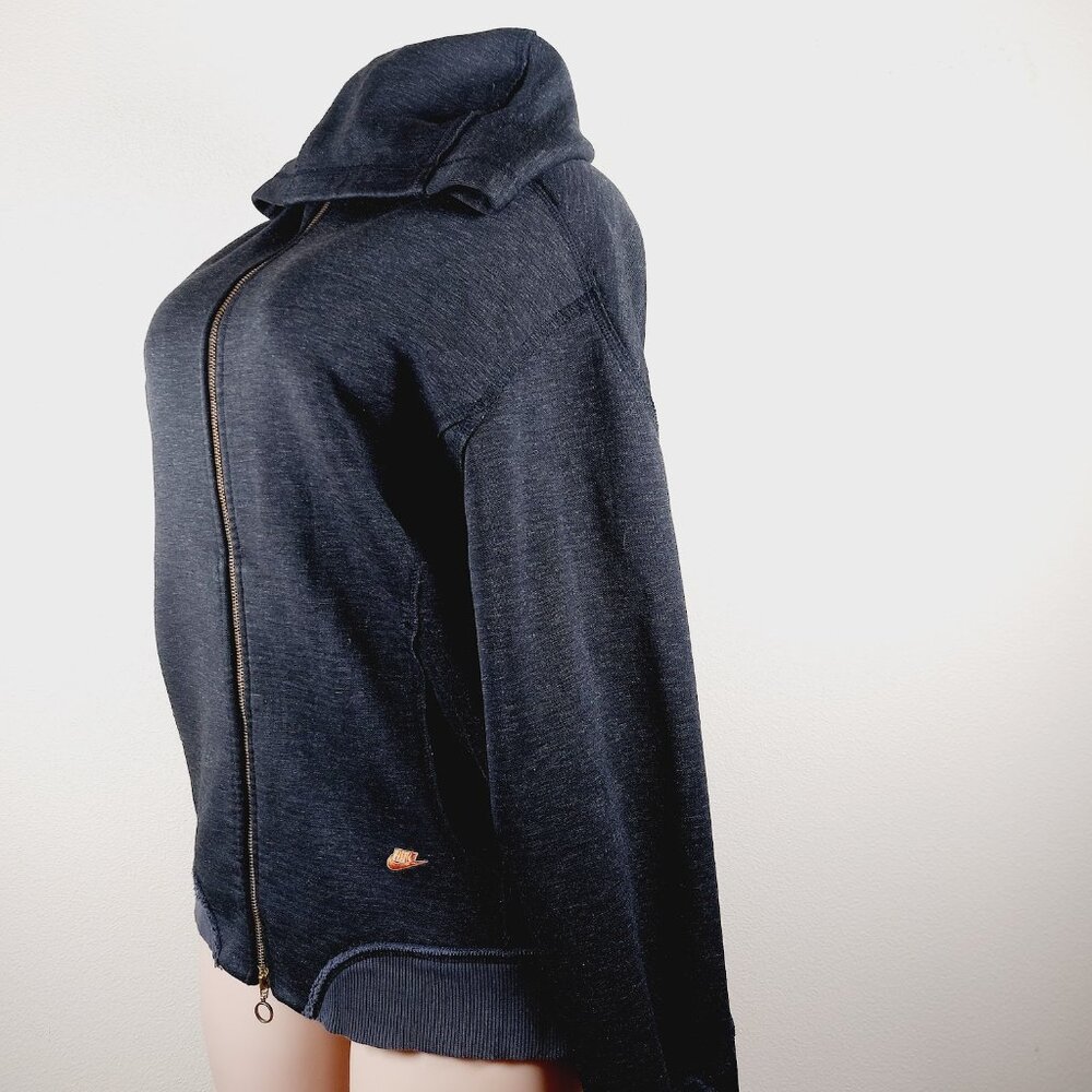 Nike Women's Black Fit Dry Raglon Sleeve Casual Full Zip Hoodie Size L - Picture 5 of 13